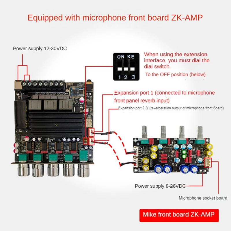 1 PCS Bluetooth Digital Power Amplifier Board PCB ZK-APTX1 2.1 Channel 2X100w+200W Subwoofer TPA3221 Amplifier Module With Leads