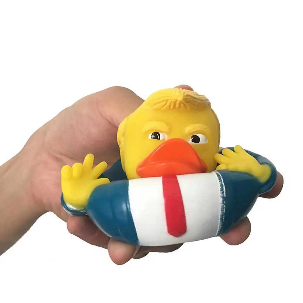 Floating Game Duck Suit-wearing Rubber Duck Funny Trump Rubber Duck Bath Toys for Kids Puncture-resistant for Pools for Children