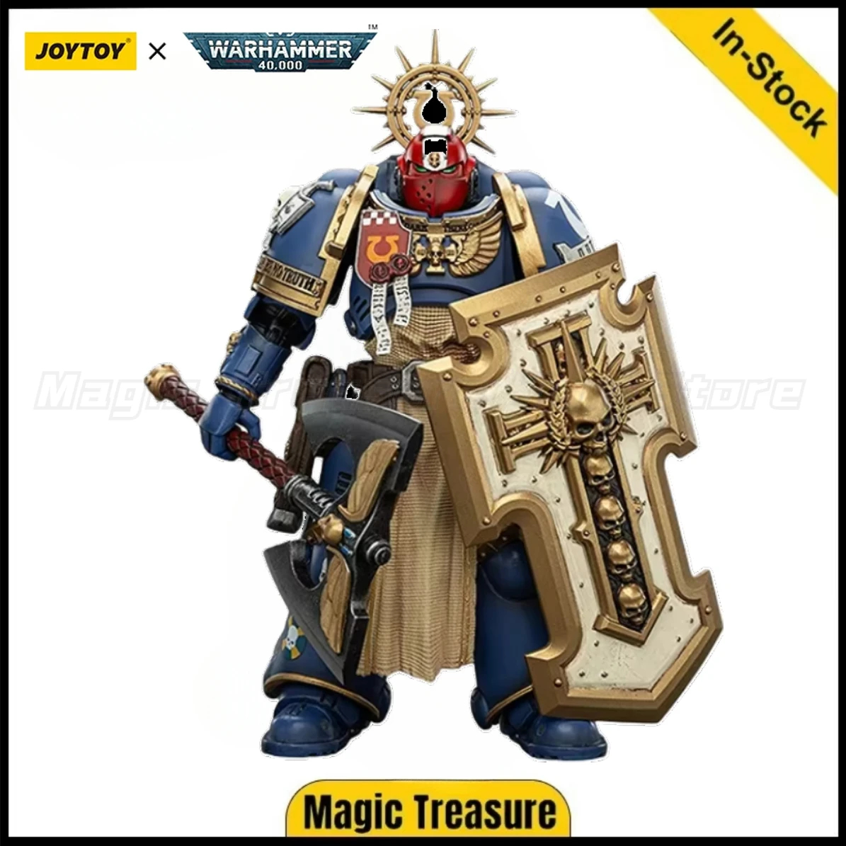 

【In stock】JOYTOY Warhammer 40K Ultramarines Metaurus with Power Axe Stormshield and Plasma Pistol 1/18 Action Figure Model