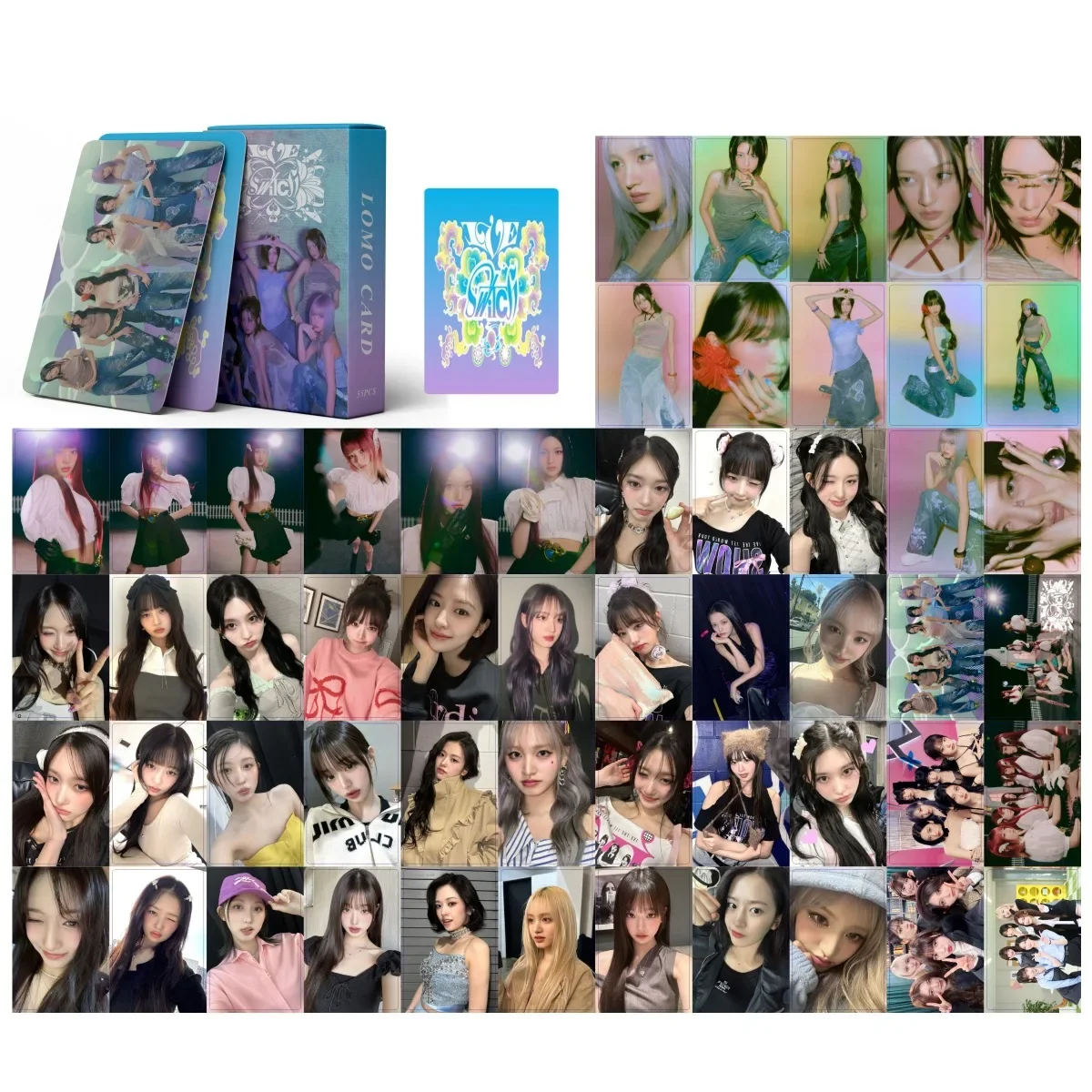 Switch Druo Album Card Photocards, HD Print Postcard, Kpop, Wonyoung Yujin, Gaeul, Rei, Leesbones, GérGifts Collection, New, 55Pcs, Set