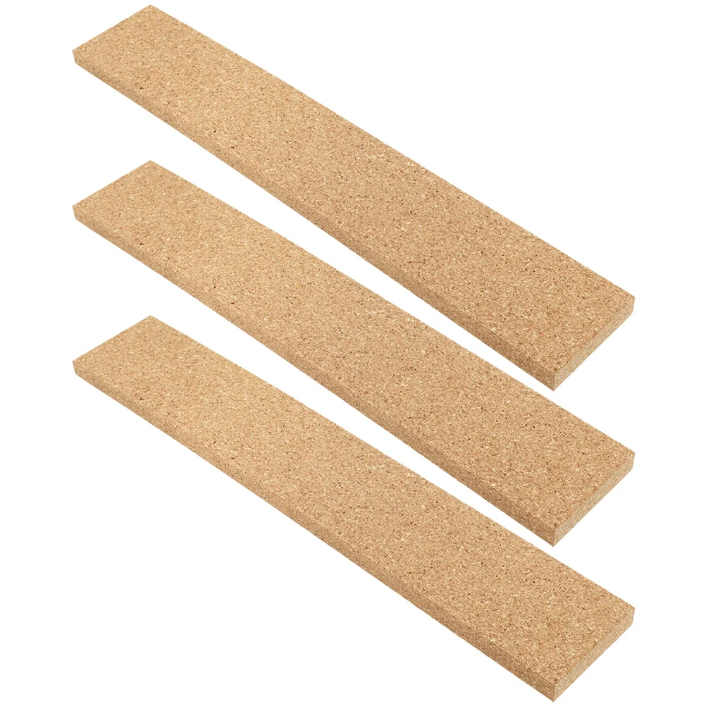 3 Pcs Bulletin Board Adhesive Cork Strips Bar Natural Thick Boards Bars Message Memo for Home Office