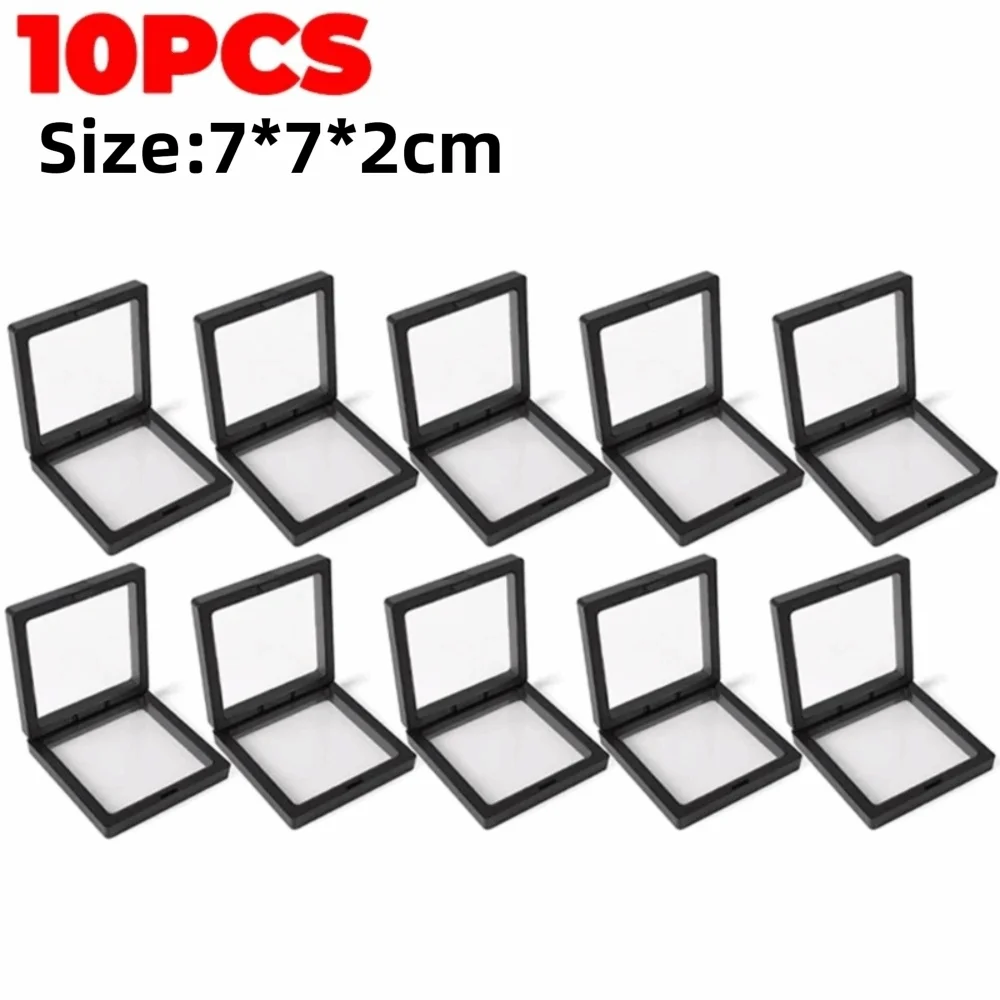 10Pcs Plastic Jewelry Storage Display Boxes Dustproof Transparent Visible Cover Suspension Jewelry Case Anti-Tarnish