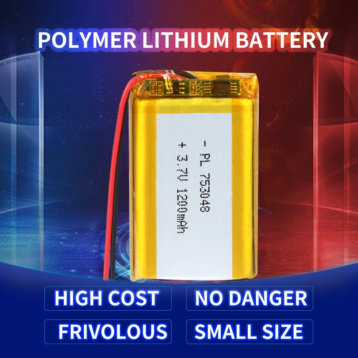 Batería Lipo recargable 3,7 V 1200mAh 753048