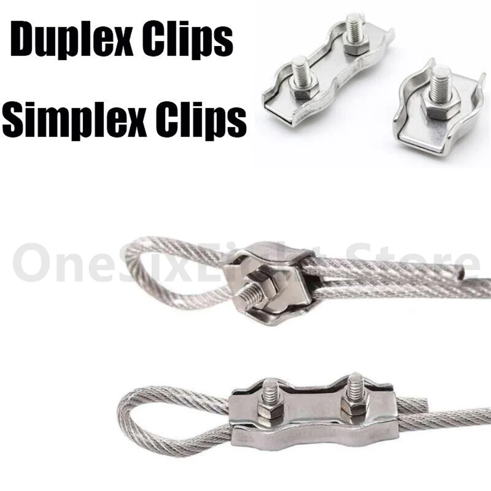 Wire Rope Cable Clamp Simplex or Duplex Thimble Marine Grade 304 Stainless Steel