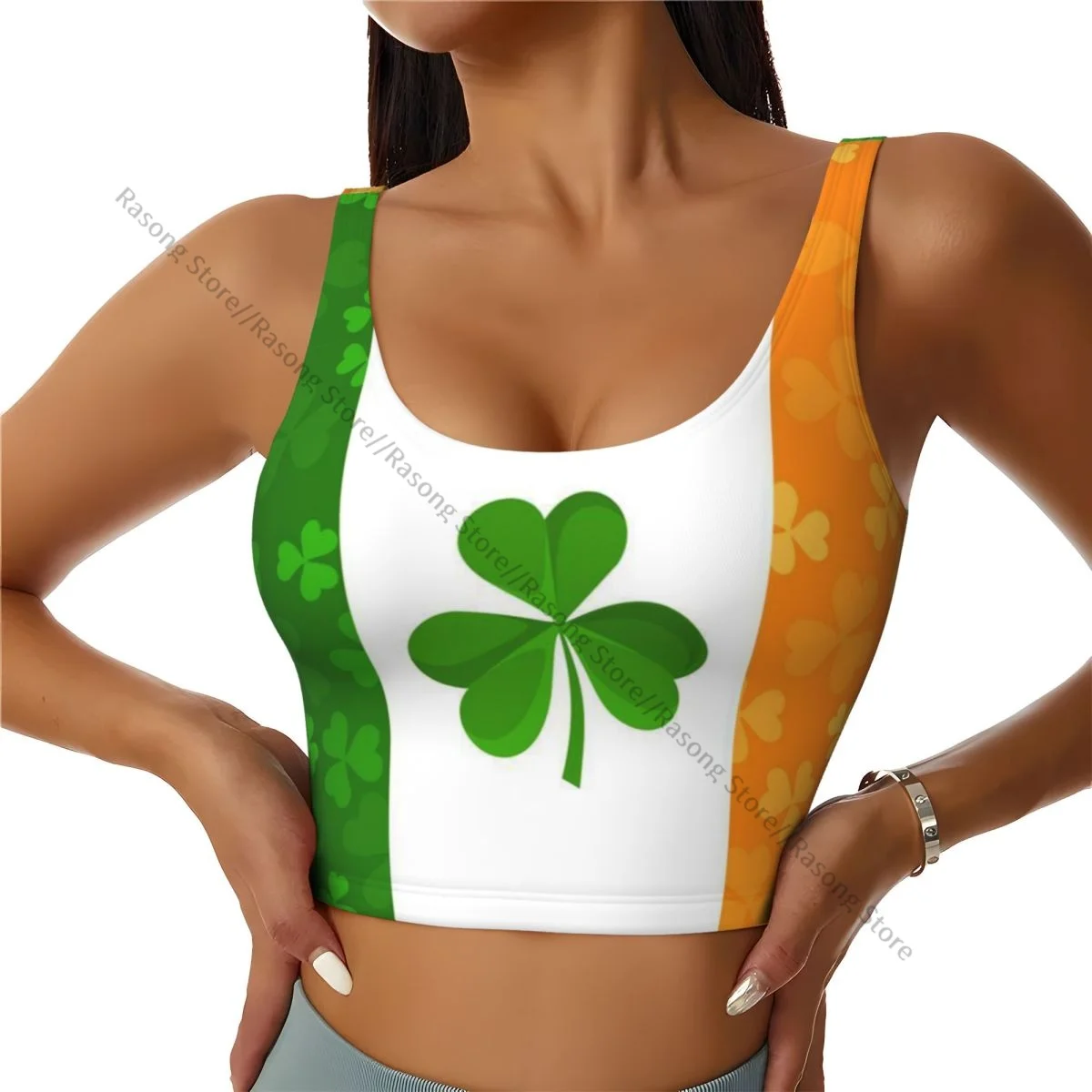 

Sports Bra Women Running Yoga Clothes Vest Irish Flag Gathering Fitness Vest