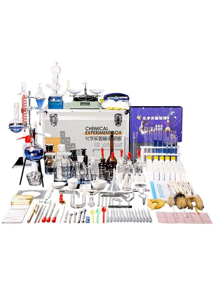 Equipment Complete set of chemistry experiment set Student laboratory reagents Iron frame distillation device