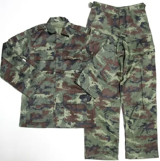 Thailand  Uniform Men Green Camouflage Spring Vintage Jungle