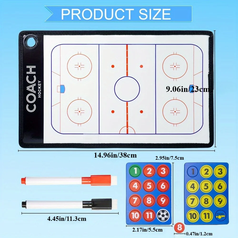 Ice Hockey Tactics Board Magnetic Coaching Board, Ice Hockey Equipment Christmas Ice Hockey Gifts for Men Father