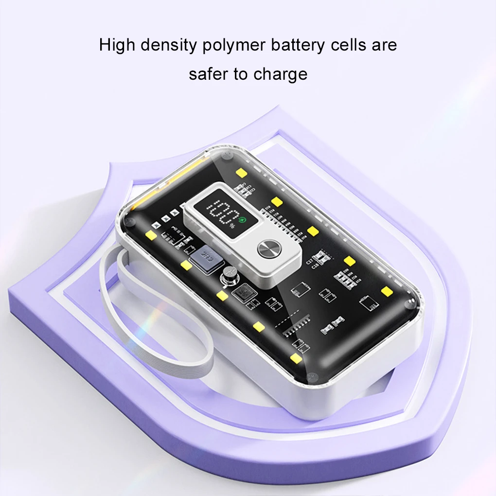 New Transparent Mecha 217000 2 Sections Mobile Power Supply Kit Power Bank Shell DIY Cover With LED Screen Battery Storage Box