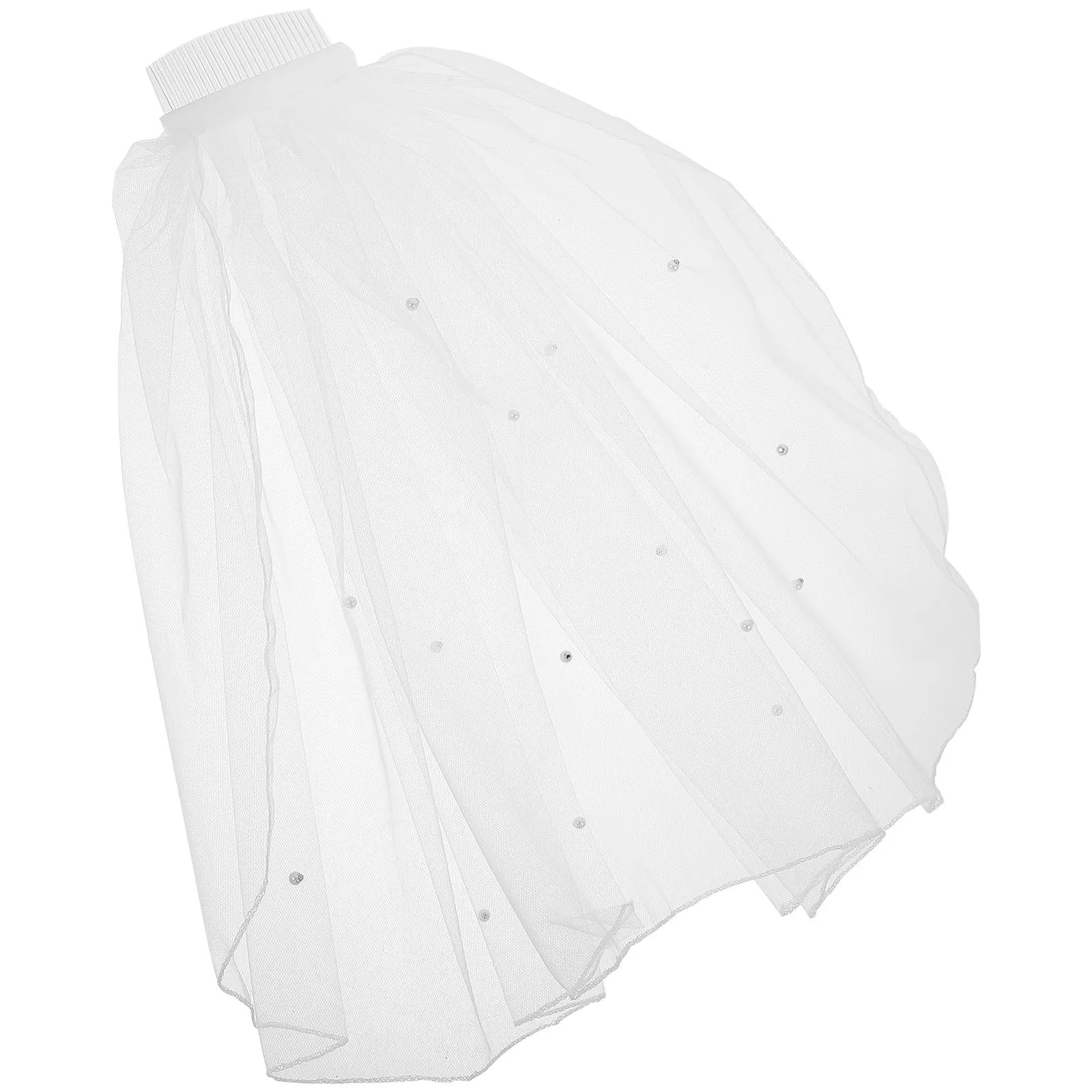 White Bridal Short Wedding Veil Length Comfortable Comb Hair Easy Use Wedding Accessory Bridal Veils Veil For Bride