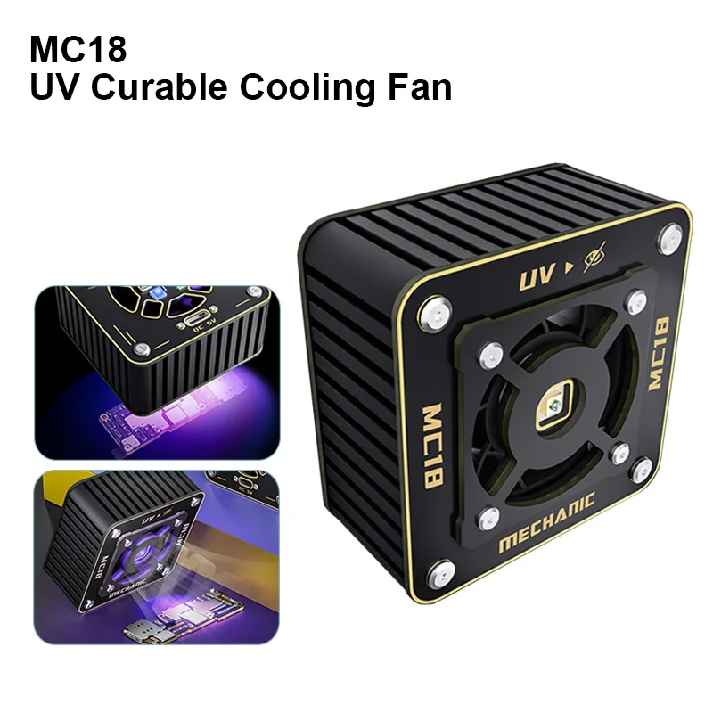 

MECHANIC MC18 Multifunctional 1W Speed 3S Cooling Fan for Mobile Phone Maintenance Motherboard Repair Fast Curing Lamp