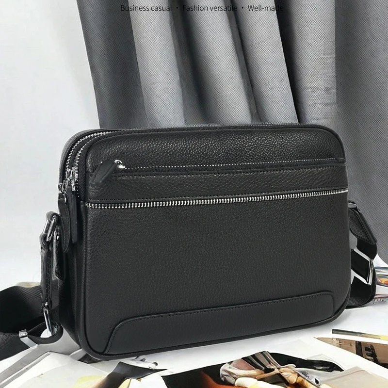 

Genuine Leather Men Crossbody Bag Business Small Shoulder Bags For Men Fashion Messenger Bags Bolsa Masculina Flap 진짜정품 가방 сумка
