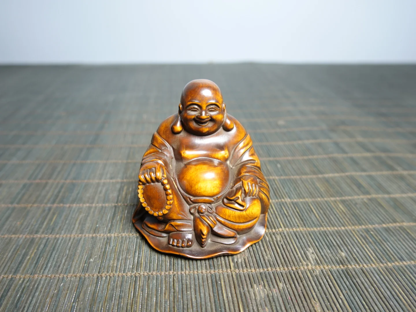 Old Boxwood rosary Maitreya Buddha statuette Amitabha Buddha Handheld components screen Study Amass wealth Ornaments