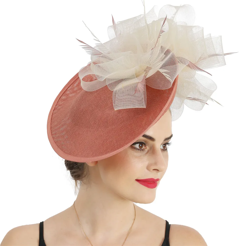 Moda nowa siateczkowa kwiat Fascinator kapelusz spinka do włosów eleganckie kobiety fantazyjne pokaż imprezowa, koktajlowa siatki akcesoria do włosów kapelusz ślubny spinka do włosów