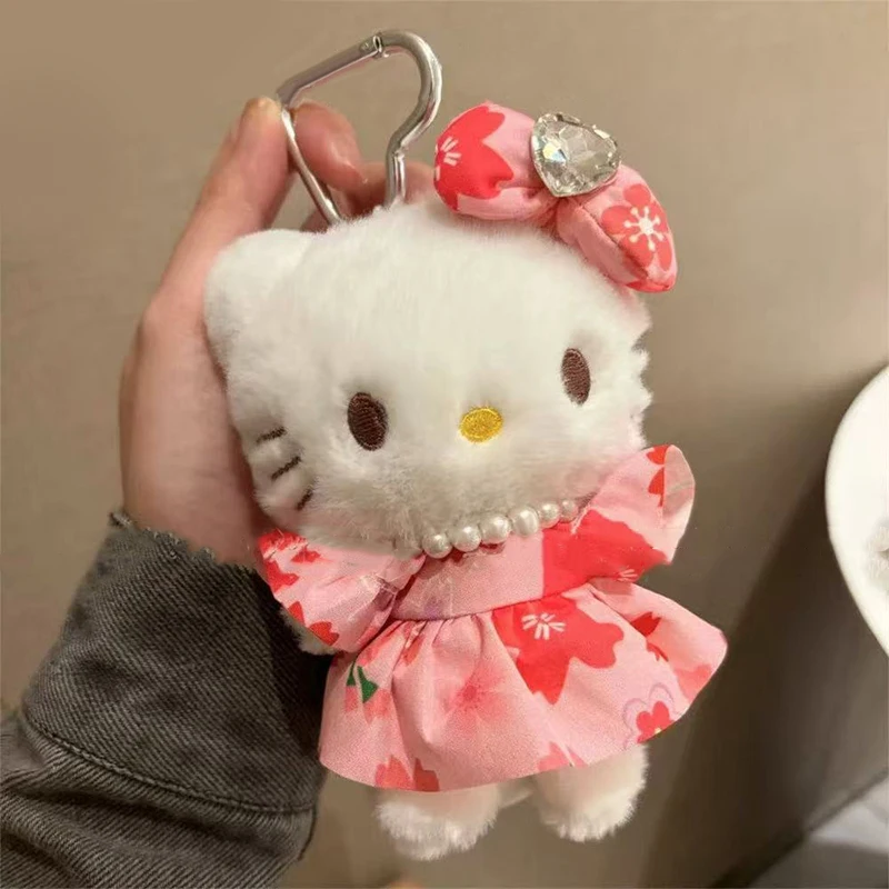 サンリオ ハローキティ ぬいぐるみ キーホルダー ブラック スキン Kt キャット ソフトぬいぐるみ ペンダント 車のキーリング バックパック バッグ デコレーション キッズギフト 1個