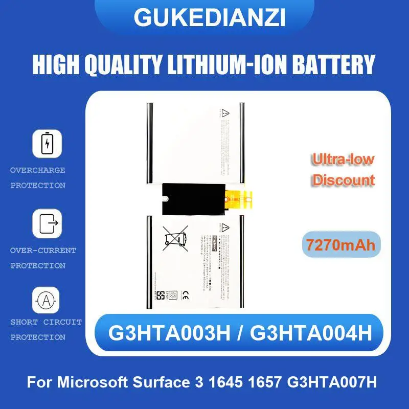 Battery For Microsoft Surface Pro 5 1796,Pro 6 1807 1809 12.3 Series G3HTA038H DYNM02 Go 1824 4415Y 2 1901 1926 4 1724