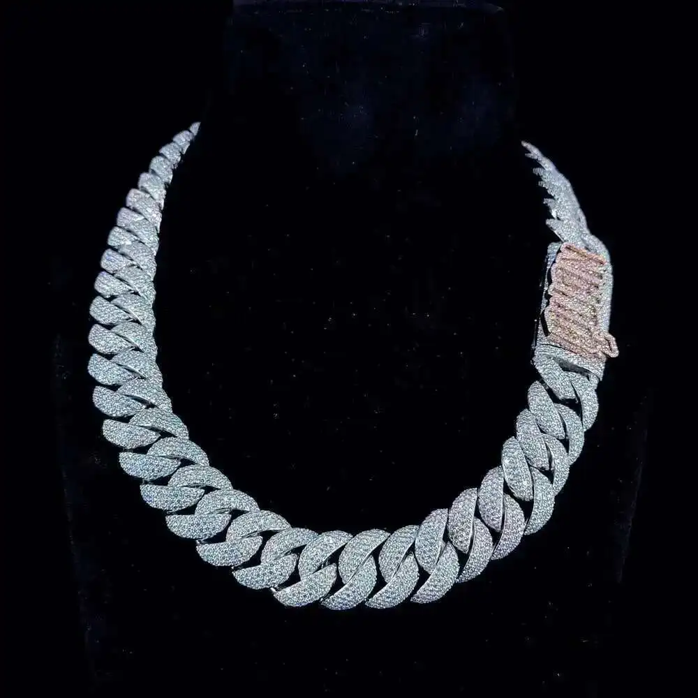 

Тяжелая кубинская цепочка и браслет Iced Out Майами, кубинский хип-хоп, блестящая рэперская цепочка, ожерелье, цепочка с зубцами