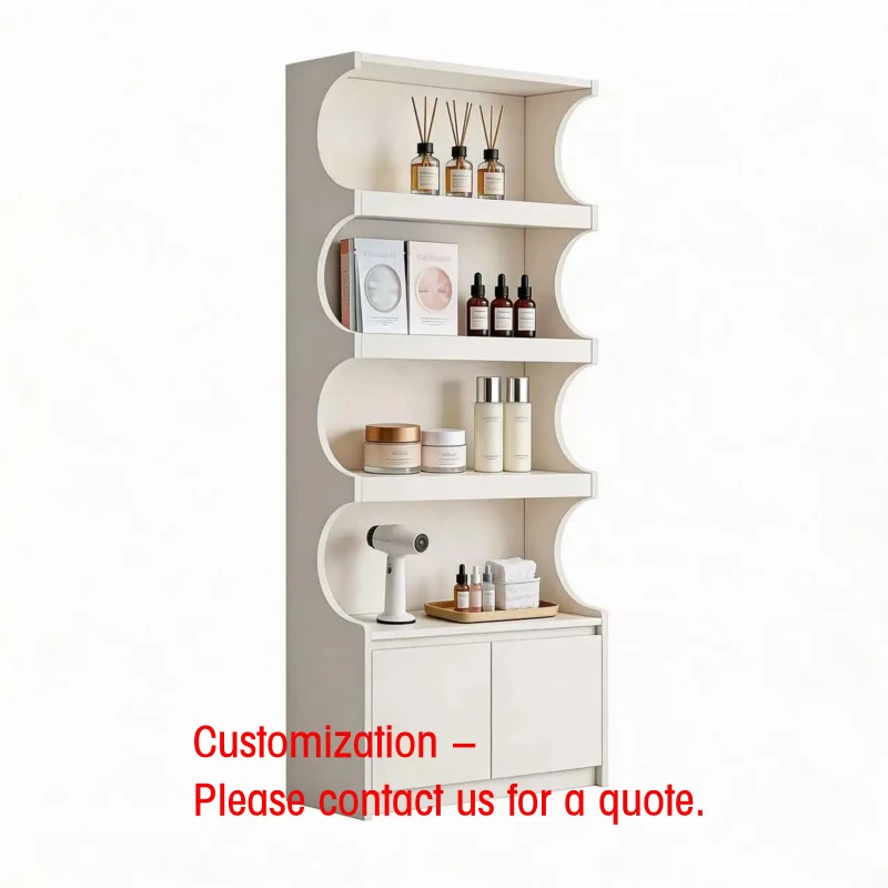 

custom.Luxury Customized Painted Wood Display Stand Durable White Display Stand Beauty Salon
