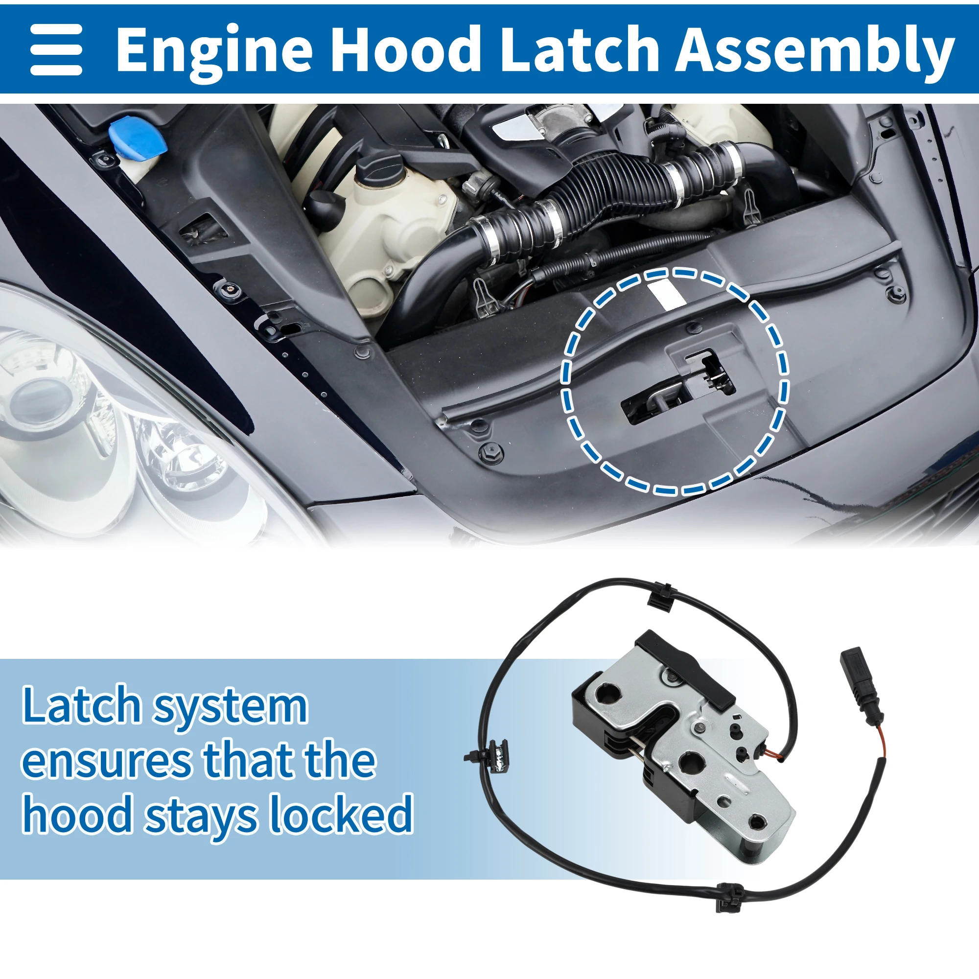 UXCELL Защелка капота в сборе для Volkswagen GTI Hatchback 2006-2008 гг. Защелка капота двигателя, номер 1K1823509E UXCELL Защелка капота в сборе для Volkswagen GTI Hatchback 2006-2008 гг. Защелка капота двигателя, номер 1K1823509E
