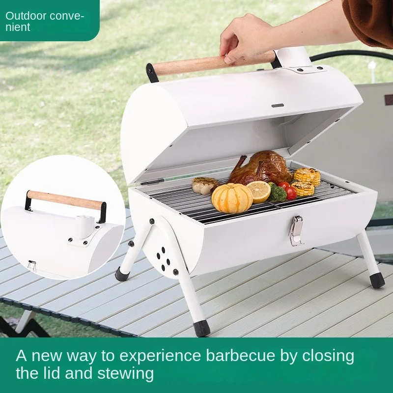 K-Star Outdoor Portable Barbecue Grill Courtyard Barbecue Grill Household Charcoal Stove Chimney Free Charcoal Grill New 2025