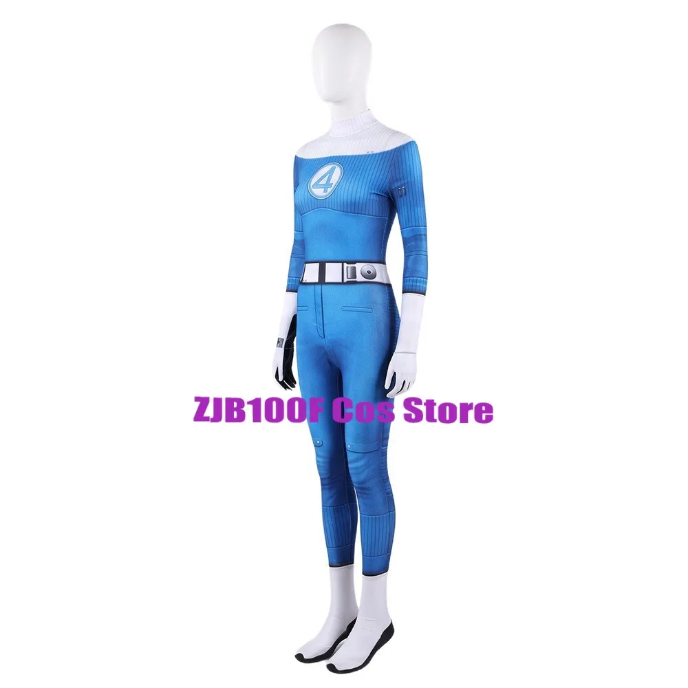 Anime Fantastic Hero Invisible Woman Cosplay Women Coat Jumpsuit Costume Set Halloween Party Play Outfit view 6