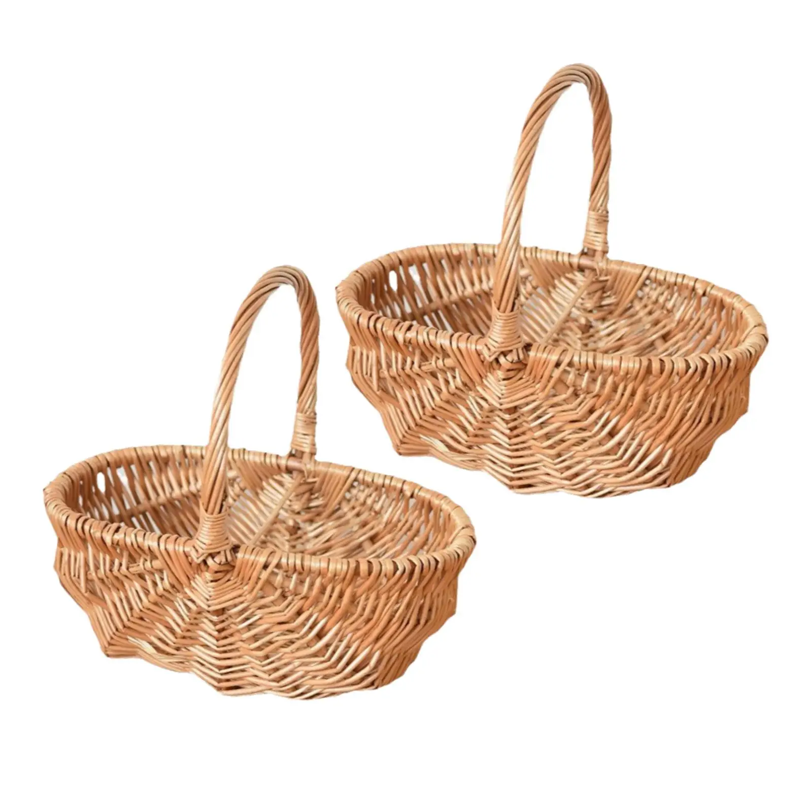 

2Pcs Wicker Baskets Fruit Baskets Tabletop Flower Baskets Food Decorative Baskets Woven Storage Baskets for Kitchen Breakfast