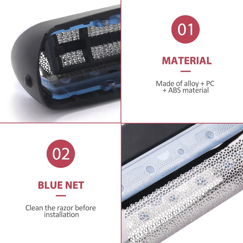 

B64CShaver/Razor Foil & Cutter Blade Replacement For Braun 10B/20B/20S, Shaver Replacement Foil+Cutter Blade