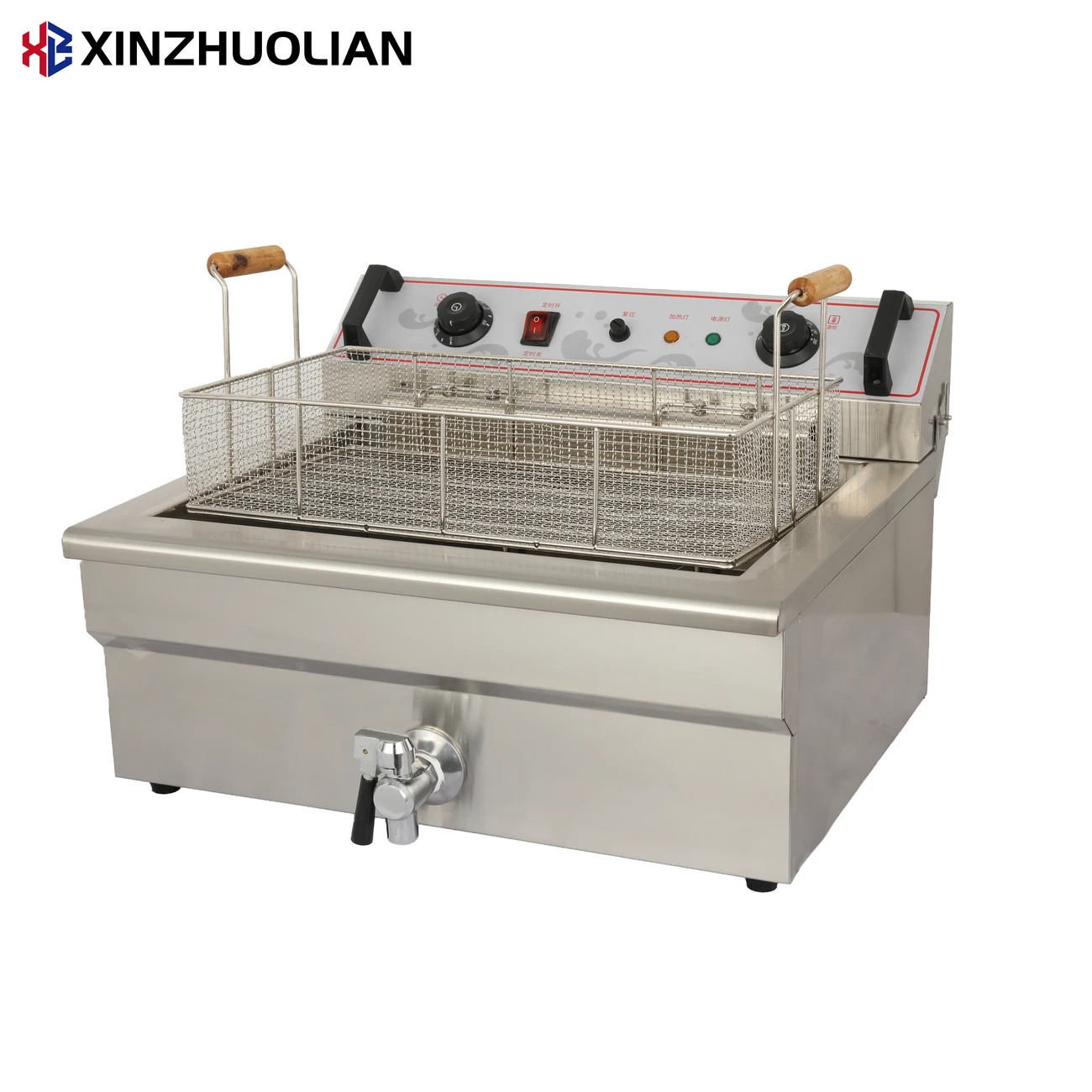 Large Commercial Stainless Steel Electric Countertop Donut 30L Deep Fryer Single Tank for Restaurant Equipment