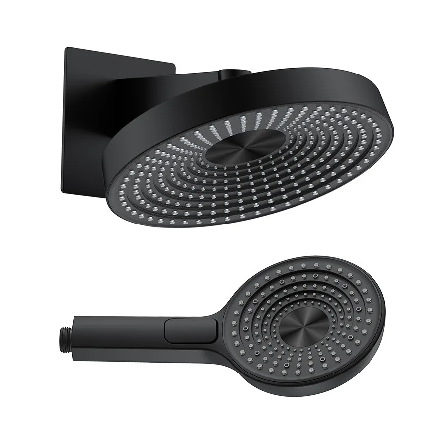 Luxury 300mm Rainfall High-Flow Recessed Shower Head set with 4-Spray Mode Handheld Shower,Rain/Massage/Jet/Mist,Matte black