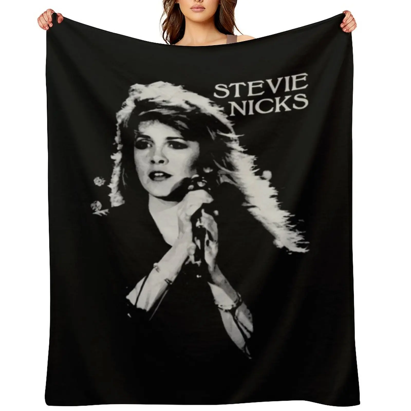 

Stevie Silhouette - Stevie Nicks Throw Blanket Beautifuls Flannel Fabric Hair Multi-Purpose Blankets