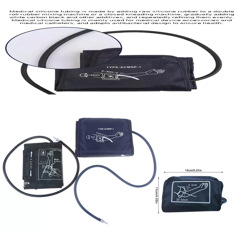 Black 22-32cm/22-42cm Tonometer Sphygmomanometer Adult Blood Pressure Cuff For Arm Blood Pressure Monitor Meter Healthy CareTool