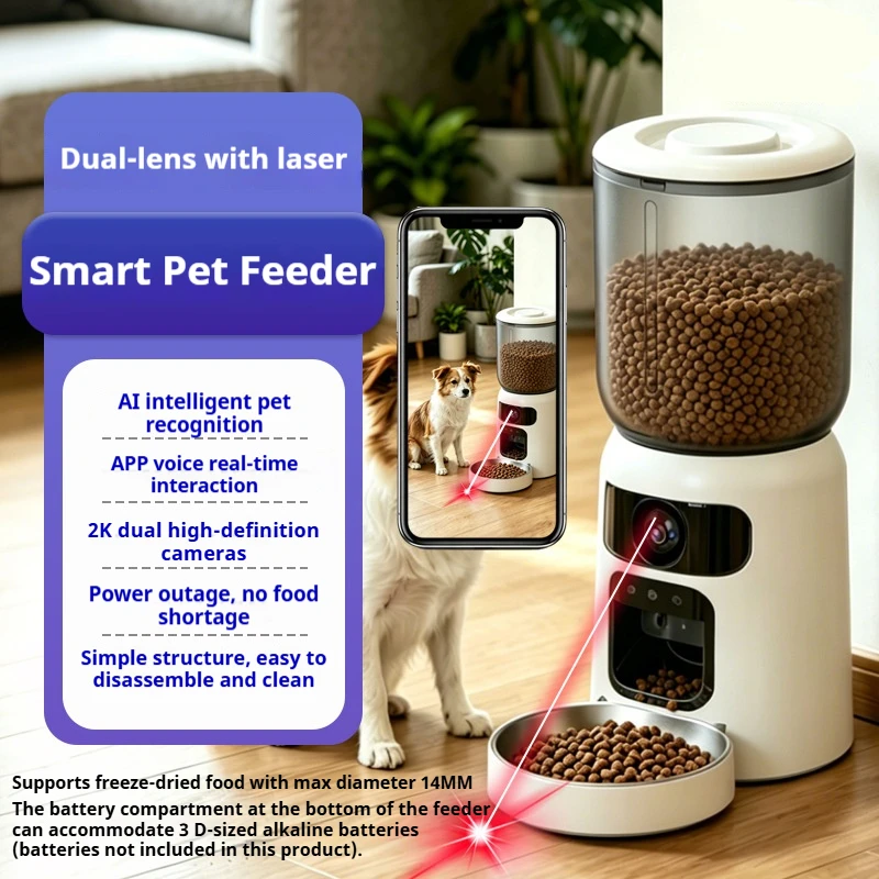 Automatic Cat Food Dispenser Smart Pet Feeder 6L Large Capacity Camera Video APP Remote Control Voice Interaction Device