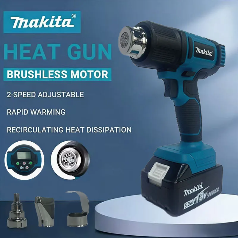 

Makita 18V Cordless Heat Gun Hot Air Baking Tool For Soldering & Shrink Film Max 550°C Wireless Rechargeable DHG181