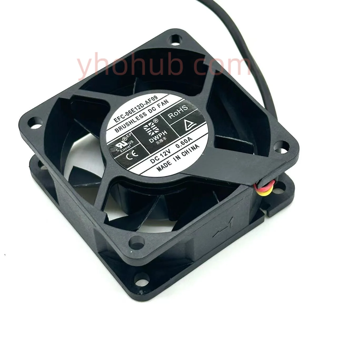 

DWPH EFC-06E12D-AF09 DC 12V 0.60A 60x60x25mm 3-Wire Server Cooling Fan