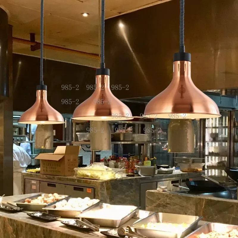 Single Head Liftable Food Heating Lamp, Retractable Hanging Buffet Insulation Chandelier