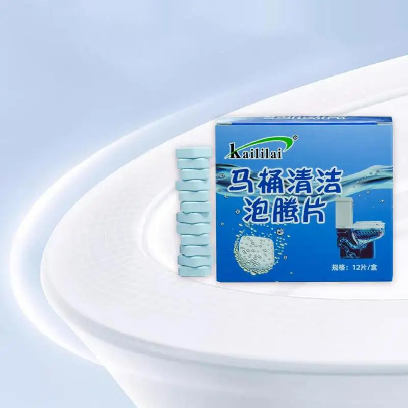 Toilet Bowl Tablets 12Pcs Concentrated Toilet Cleaning Tablets Long Lasting Cleaners Pipeline Tablets for Bathroom Toilet Tank