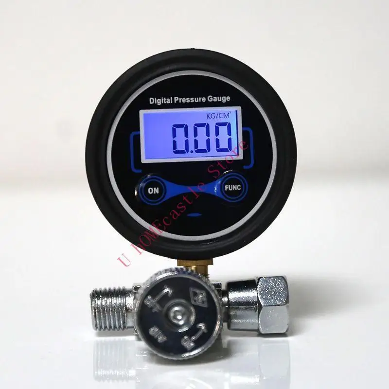 

63HF Pressure Gauge 1/4" Digital Air Compressor 200PSI Pressure Regulator Gauge Control Tool Easy Connection Compact-