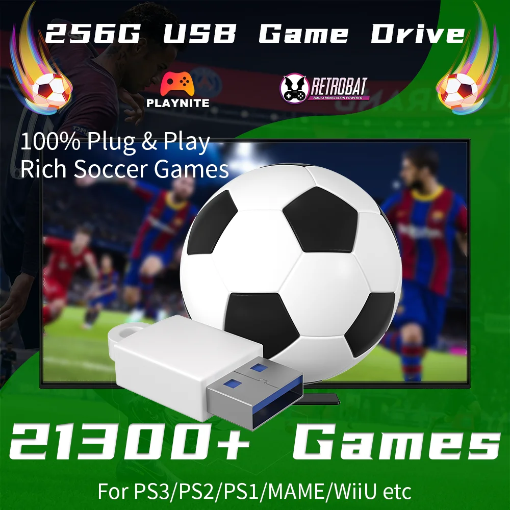 

JMachen Soccer Gaming Drive with 21300+ Games for PS3/PS2/PS1/MAME/N64/WiiU USB Game Disk for Wins PC/Laptop/Handhelds/ROG ALLY