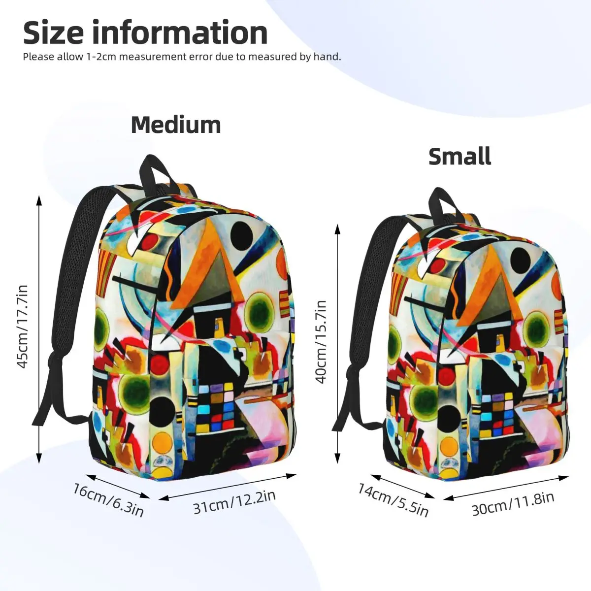 Kandinsky - Swinging Backpack Daypack Large Capacity Kids BookBag School Bag Shoulder Bags for Men Women