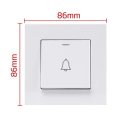 ABS Plastic Panel Home Door Bell Wall Push Button Doorbell Switch White Household 220V Self-reset Button Doorbell Switches