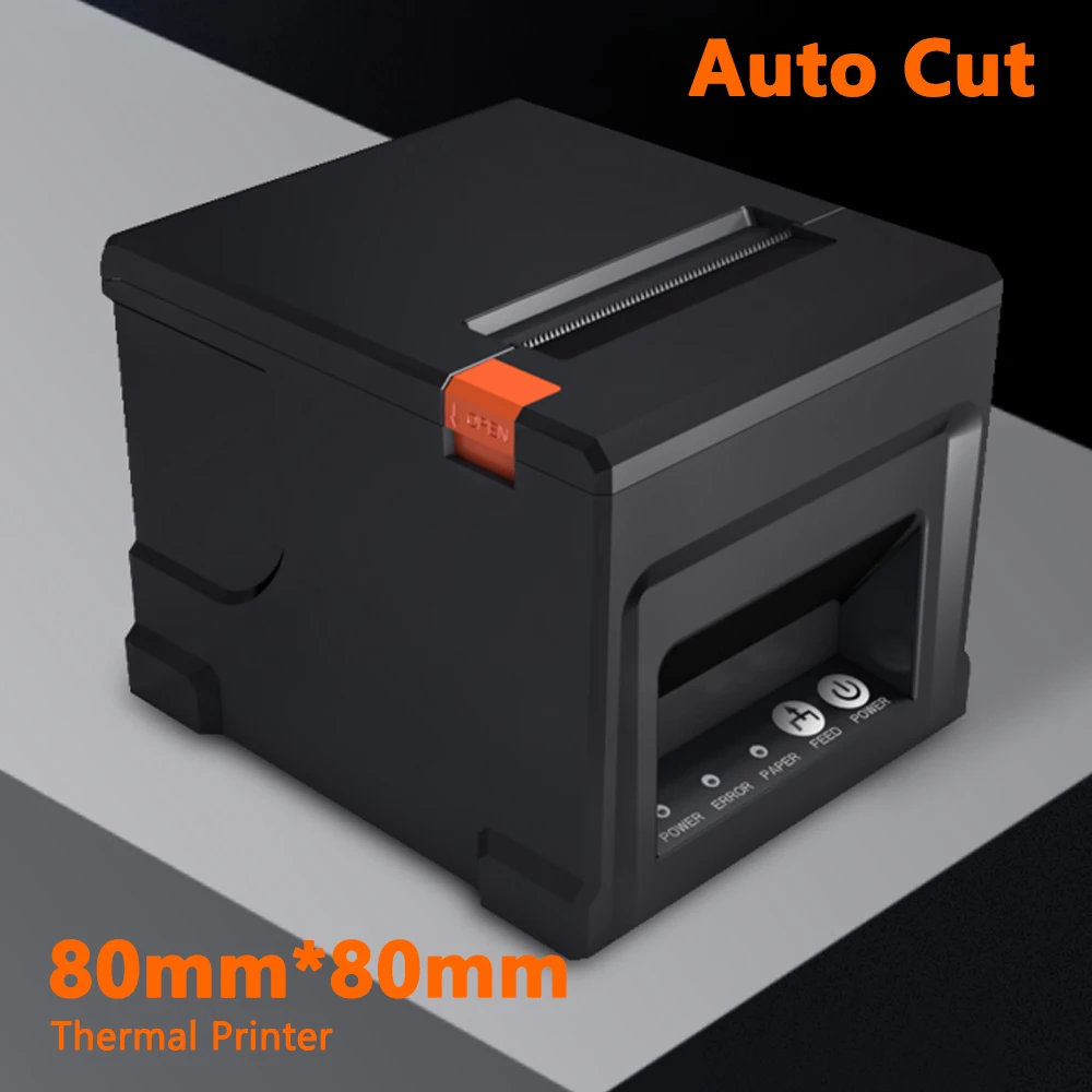 80mm Thermal Receipt Auto Cut Desk Printer Automatic Cutter Restaurant Kitchen POS USB Serial LAN Wifi Bluetooth