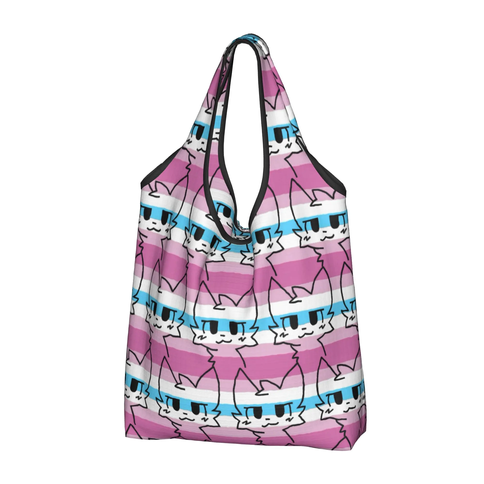 Boykisser Silly Cat Grocery Shopping Bag Fashion Shopper Tote Shoulder Bags Big Capacity Portable Internet Popular Handbag