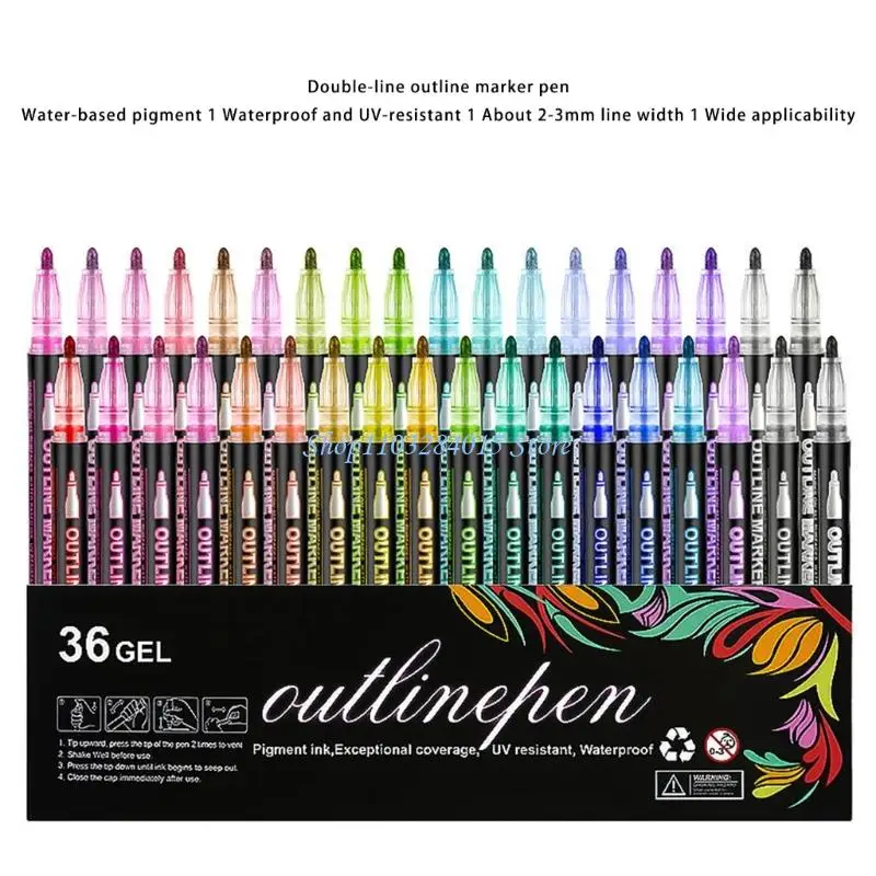 

R6FF Marker Pen Shimmering Metallic Art Markers For DIY Projects Gift Vibranted Color