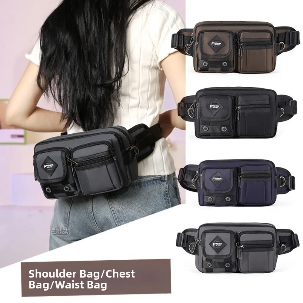 

Casual Multi-Compartment Men's Waist Bag Large Capacity Waterproof Chest Bag Lightweight Sports Fanny Pack Women