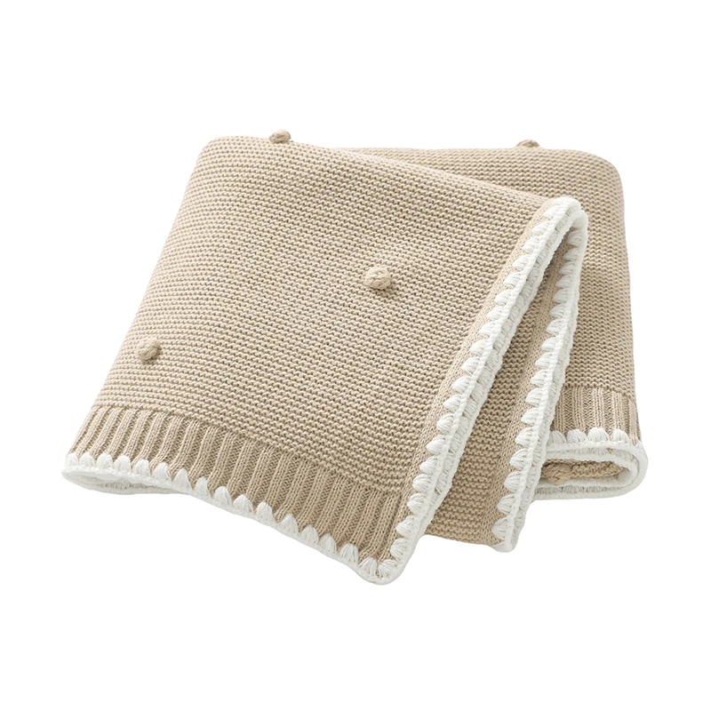 

Baby Blankets Knitted Newborn Infant Boys Monthly Swaddle Wrap Sleep Stuff for Stroller 90*70cm Hand Crochet Toddler Girls Quilt