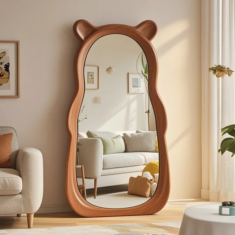 Home living room floor-to-ceiling mirror girls bedroom cute fitting mirror Nordic style