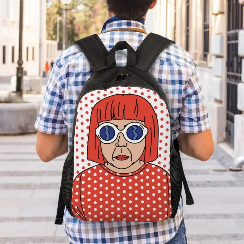 Yayoi Kusama-mochila de autorretrato para hombre y mujer, bolsa de libros para estudiantes universitarios, se adapta a bolsas para portátiles de 15 pulgadas