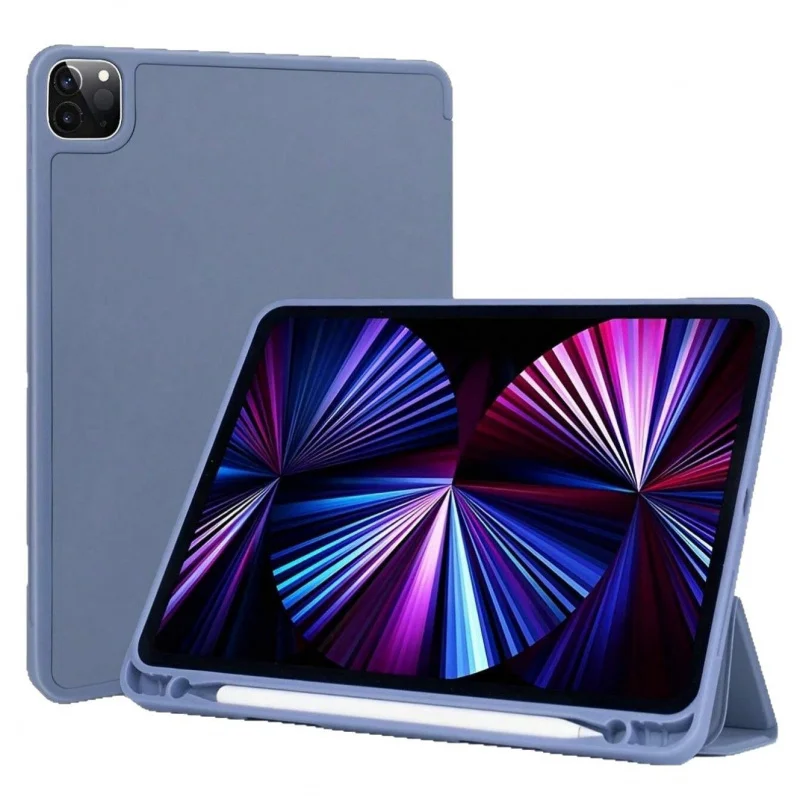 Flip Case with Pencil Holder for iPad Air 5 10.9 Pro 11 Tri-Fold Auto Wake Shockproof