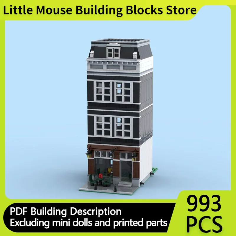 

City Street View Model MOC Building Bricks Town Residential Building Modular Technology Gifts Holiday Assemble Children Toy Suit