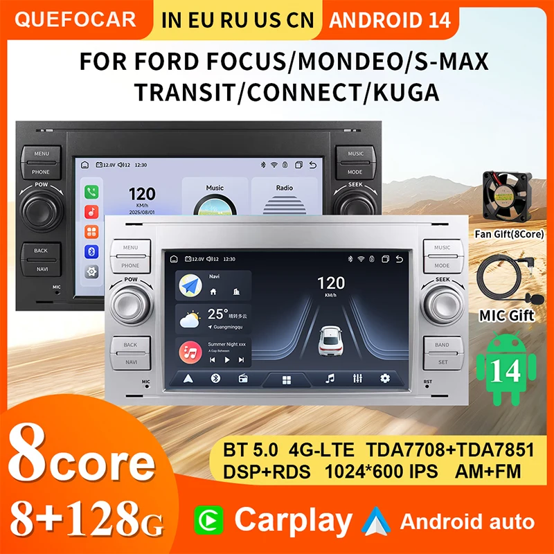 

For Mondeo S-max Fox C-MAX Galaxy Carnival Fiesta Full Smooth Fusion Connection Kuga Car Player Autoradio Multimedia Player